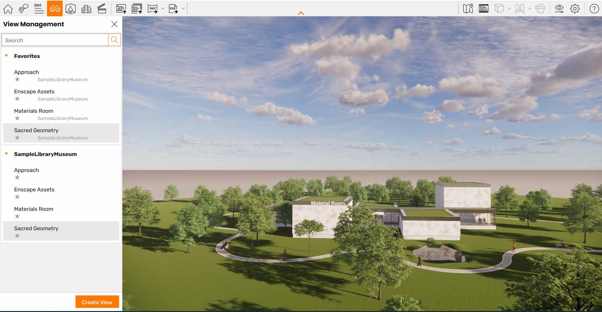 Gerenciamento de vistas e criação de vistas no Enscape